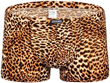 Mens cuecas de roupas íntimas de baixa cintura sexy estampestas de leopardo calçadas férias estampas de praia