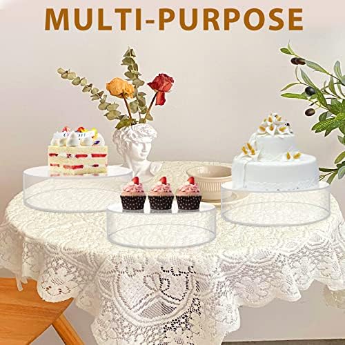Posto de bolo de acrílico claro noki: Risers ocos de cilindro de 11 polegadas para exibição, grandes suportes de bolo redondo, suporte de exibição de cupcakes para casamento, aniversário e festas