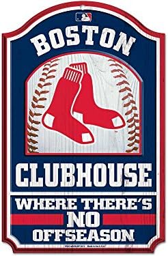 WinCraft MLB Boston Red Sox 28901012 Sign de madeira, 11 x 17, preto