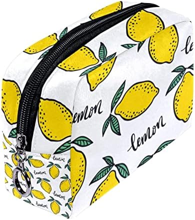 Tbouobt Bolsa cosmética para mulheres, bolsas de maquiagem Bolsa de higiene pessoal espaçosa presente de viagem, desenho animado de limão