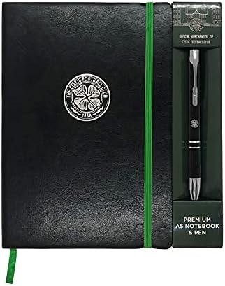 Celtic FC Official Soccer Gift Executive Premium A5 Notebook e caneta