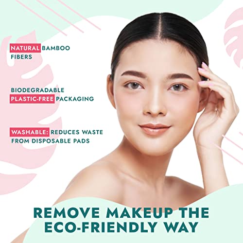 Magias de removedor de maquiagem reutilizáveis ​​e luvas de limpeza de face de microfibra | 12 pacote com bolsa de lavanderia | Algodão de bambu orgânico | Ecológico | Resíduos livres | Luxo