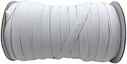 LKXHARLEYA 5 jardas costurando fita elástica, spandex Fita de acabamento de banda de alta elástica para artesanato Bandas de cabelo da cintura de costura Diy, White-8mm