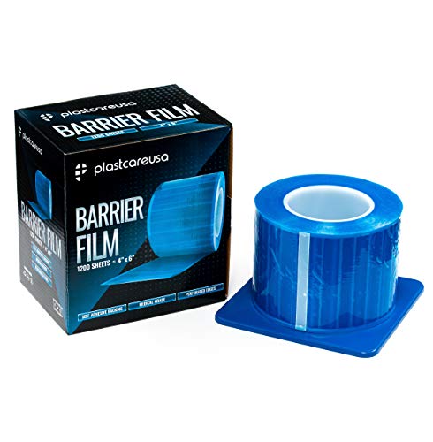 Filme de barreira azul 1 caixa de 1200 folhas e pacote médio de luvas de nitrila azul