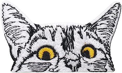 Clover Inter Cat Face ferro em remendos de crachá bordados em patch para jeans, roupas, bolsas, jaquetas,