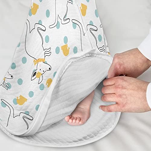 vvfelixl unisex fofo canguron cartoon saco de dormir bebê, cobertores de bebê vestíveis, saco de sono para crianças, terno de sono para bebês recém-nascidos infantis 0-6 meses