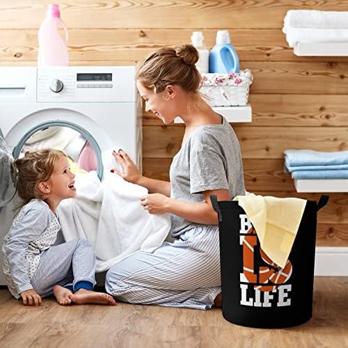 Basquete é Life Lavanderia cesto de tração de tração de lavanderia cesta grande cesta organizadora de brinquedos