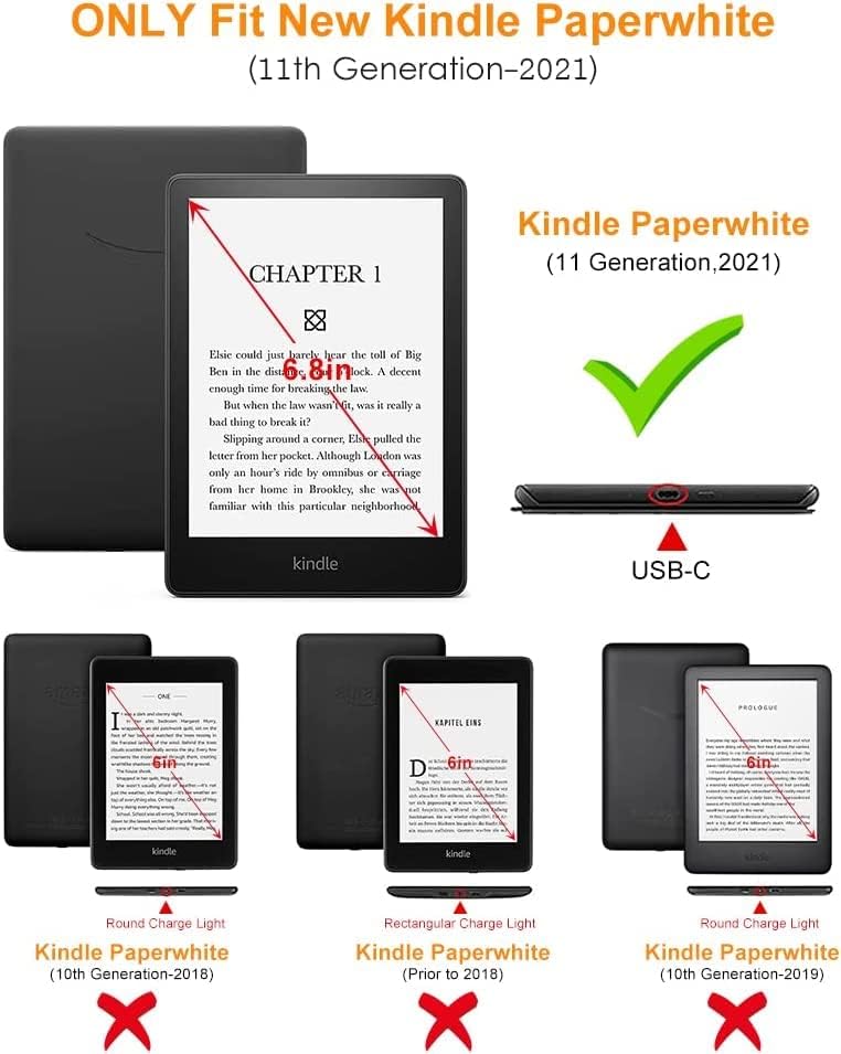 Para 6.8 Kindle Paperwhite 11th Gen 2021 Ultra Fin Toupa-Cobra-Função Automática/Sono, Touch Screen Pen