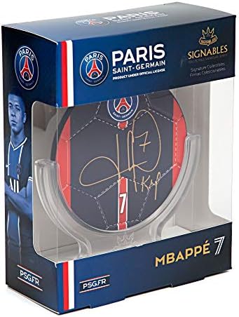 Signables Premium - Paris Saint Germain Kylian Mbappe Collectible - Fac -símile oficial de futebol - Memorabilia