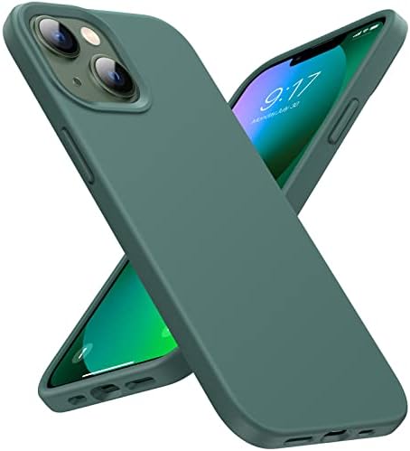 OUXUL iPhone 13 Mini Case Silicone líquido e capa de telefone de microfibra macia com câmera e tela protetora