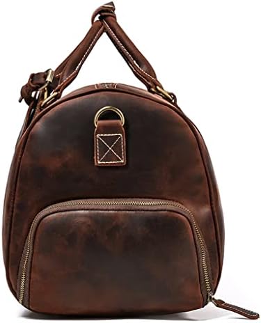 Bolsa de bagagem de mão de mão de mão masculina grossa com bolso de sapato Geunine couro Mensageiro