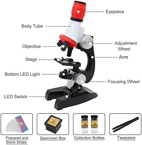 Acessórios para microscópio 100x 400x 1200x kit de microscópio monocular Microscópio Biológico