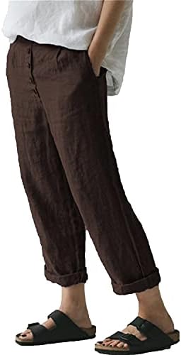 Cintura elástica casual da mulher Plus Size calça solta calças cônicas de cor sólida calça de corrida confortável com bolsos