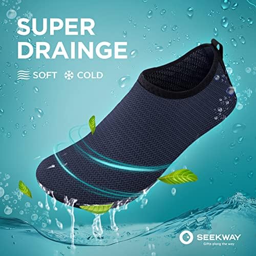 Sapatos de água Seekway Sapatos de aqua seco rápido Slip-On Barefoot Slip-On para Beach Pool Swim River Yoga Lake Surf Men Men Sk001