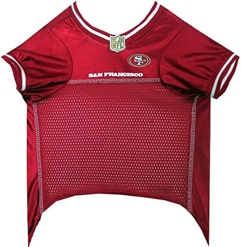 NFL San Francisco 49ers Jersey, tamanho: X-Small. Melhor fantasia de camisa de futebol para cães e gatos.