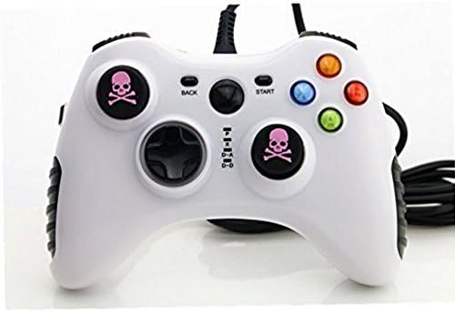 Caps de tampa de garra de gargalhotas de argola de polegar de silicone tampa de tampa de tampas para PS4 Xbox One PS3 Xbox 360 PS2 Controladores de jogo - 4 x crânio rosa
