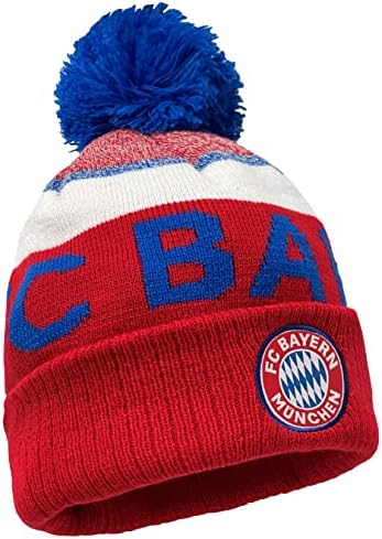 Fã Bayern Bayern de Munique, chapéu de inverno de malha, gaiola de futebol Bayern de Munique White
