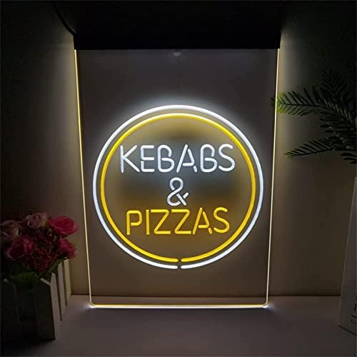 DVTEL Kebabs e pizzas sinal de néon Modelagem LED LEITAS LUMAS LENTAS LUMINAS SIGNA PAINEL DO PAINEL DE NEON LUZ
