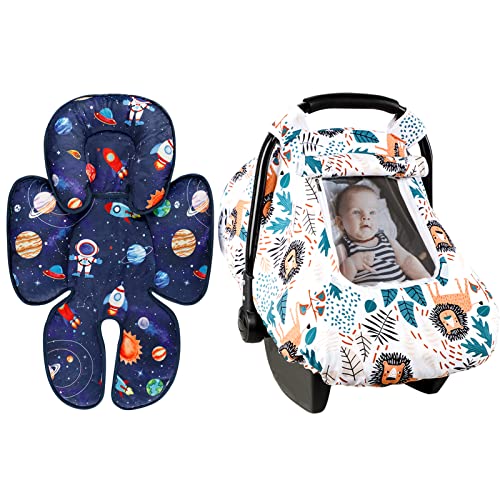 Tampas de assento de carro para bebês, inserção de banco de bebê, capa de carro para meninos, espaço de assento