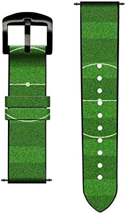 CA0267 Futebol de futebol Campo de couro e silicone Smart Watch Band Strap for Fossil Mens Gen 5e 5 4