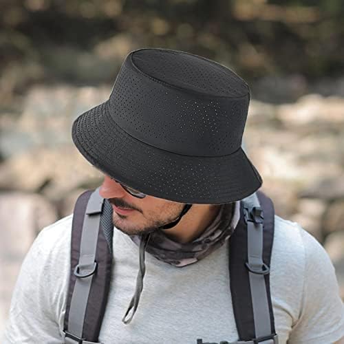 Chapéu de balde de malha masculina para o chapéu de pesca de resfriamento de verão boné solar à prova de vento para caminhadas, viagens