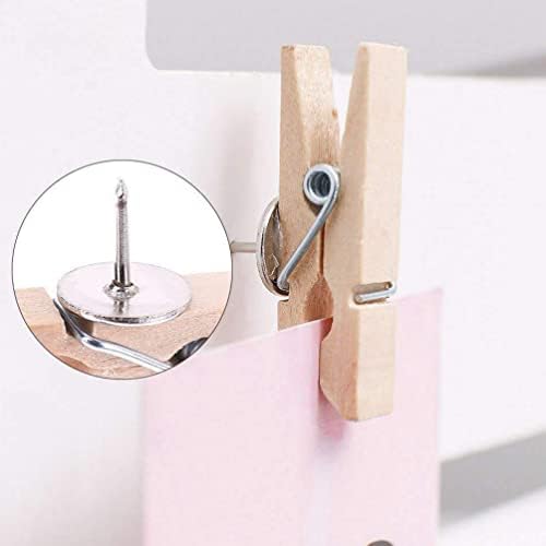Push doiTool pinos com clipes de madeira, 20pcs thumbtacks pushpins clipes de papel prendedores