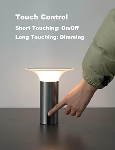 Weilailux Pequeno luminária de mesa operada por bateria, à prova d'água, solar luminária de mesa sem fio recarregável,