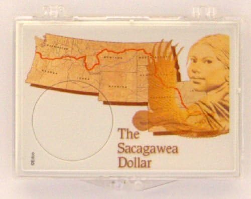 Sacagawea Dollar Mapa Snap Lock 2x3 Suporte de moeda 3 pacote
