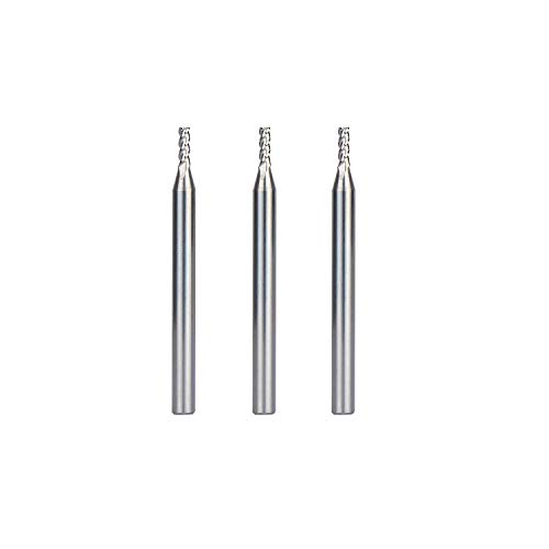 3 peças - 3 flautas finais de extremidade para alumínio, 2,0 mm de diâmetro de corte HRC 55 CNC