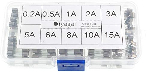 Oiyagai 150pcs fusíveis de vidro rápido de sopro de fusíveis de tubo de vidro de carro rápido amp de