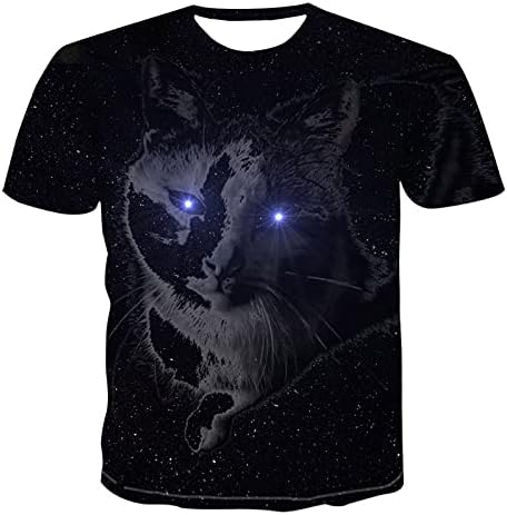 Camiseta gráfica de animais de moda para homens, camiseta estampada em 3D Tops casuais de mangas