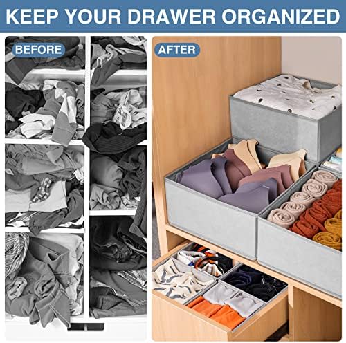 Organizador de gavetas para roupas, caixas de organizadores de gavetas de roupas de roupas de 12 compas