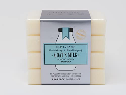 Olivia Care Goat's Milk Barric Bar Soap 4 pacote de 5 onças feitas nos EUA