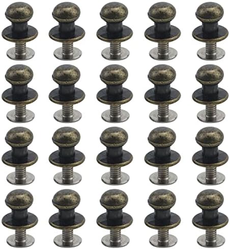 T TULEAD Mini botões de metal botões de hardware de armário de bronze botões de bronze puxam puxadores de estante de livros de 0,39 de diâmetro, pacote de altura de 0,43 de 20 com parafusos de montagem