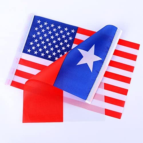 FWIW 2 pacote American USA TEXAS Flag da bandeira da mesa do Texas, pequenos mini bandeiras de mesa do escritório do Texas com base, os Estados dos Estados dos Estados dos Estados Unidos decorações de escritório em casa