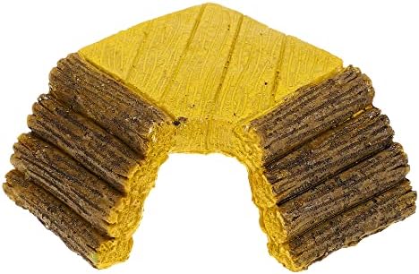 Vocoste Turtle Basking Platform, ornamento de aquário de rocha de resina de rocha de escalada de répteis, amarelo, marrom, 4,4 x4,4 x1.9