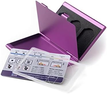 Titular do cartão SD de alumínio com visualizador de Fibonacci e folha de dicas de foto. Contém até 3 cartões SD e cartões de crédito ou cartões de visita
