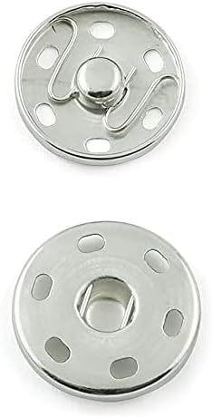 Botões de encaixe de metal prata 0,70 polegada pregos para costurar botões de fixador de fixação