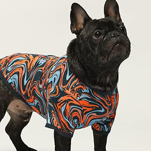 Camisa de cachorro de 2 pacote Fitwarm, camiseta estética + tampa do tanque, roupas de cães de verão para cães pequenos menino, roupa de gato de estimação, algodão respirável, azul marinho, vermelho, xl