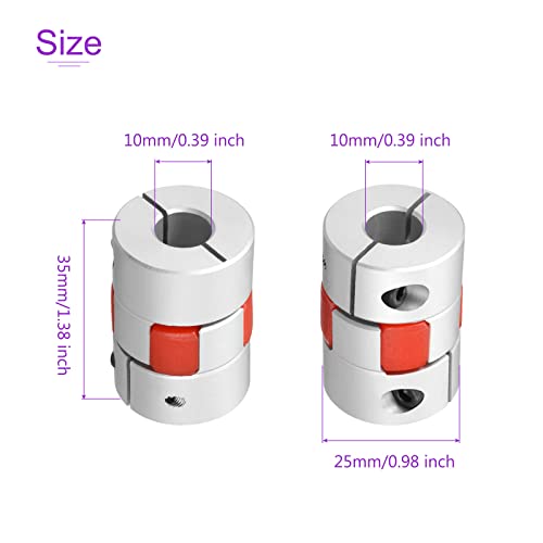 DMIOTECH 10mm a 10mm de acoplamento flexível de eixo de 25 mmx35mm Couplador de conector de liga de alumínio para