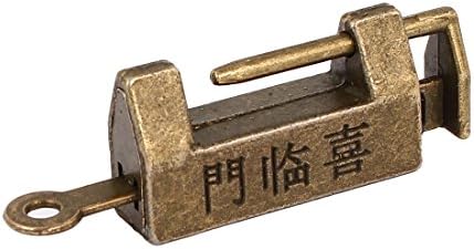 Aexit Jewelry Box Cabinet Hardware Gaveta de zinco Liga de zinco Retro Caracteres chineses esculpidos trava de cadeado de trava com chave