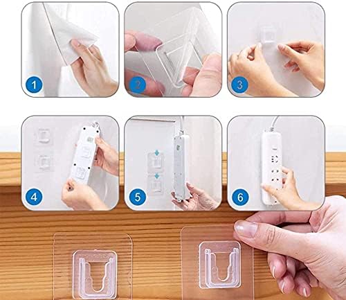 Gancho inteligente PUFAI Duplo adesivo de banheiro de cozinha cabide de escritório transparente Imper impermeável 20 conjuntos 40 peças