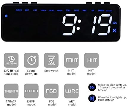 Timer de relógio de ginástica portátil de Gan Xin, timer de intervalo magnético, relógio de fitness de exercícios de controle de bateria Bluetooth, contagem regressiva/up/stopwatch, USB Rechargable, para escolas de garagem em casa