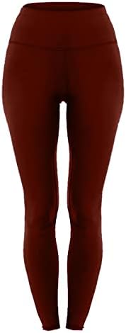 Leggings de Capri Shengxiny para mulheres de cintura alta cor sólida cor de arexo