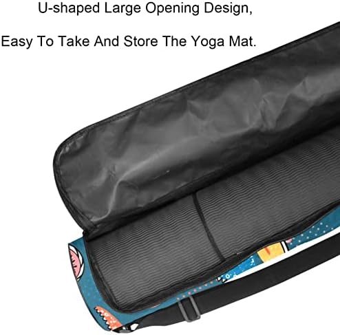 Dinasaur Skatista Yoga Mat Bags Full-Zip Yoga Carry Bag for Mulher Homens, Exercício de ioga transportadora com