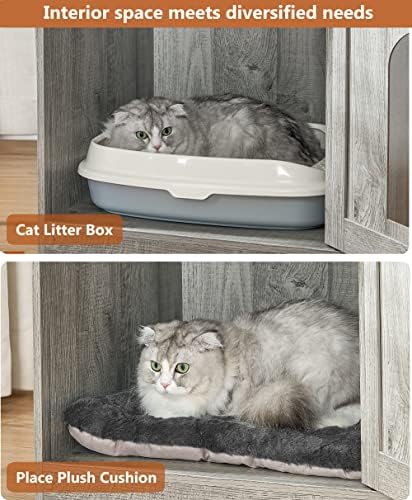 Pacote de árvore de gatos grande e bewishome com gabinete de areia de areia de gato árvore de gato com caixa de