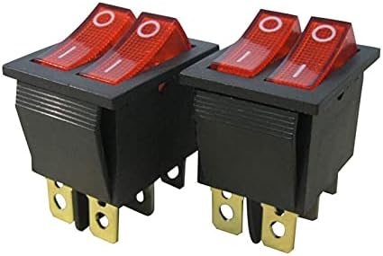 CEKGDB 2PCS AC 250V/16A, 125V/20A BULTOL RED e RED COM LUZ