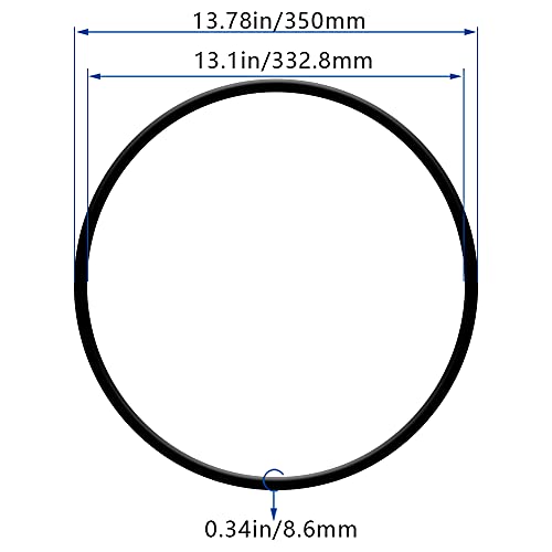 Bettomshin 1pcs nitrila de borracha o-rings, 350 mm OD 332,8 mm ID 8,6 mm Largura, arruela métrica de vedação