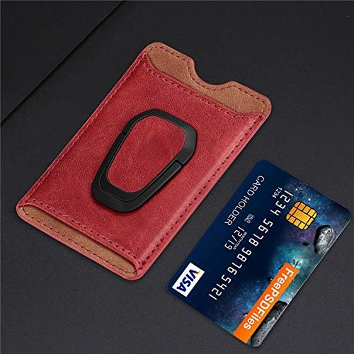 ZYZX HOPA RFID BLOCKLOTE, MAGNET Kickstand PU PU Back adesivo Cartões de crédito e carteira de telefone em dinheiro para a maioria dos smartphones iPhone/Android/Samsung/Moto-Red