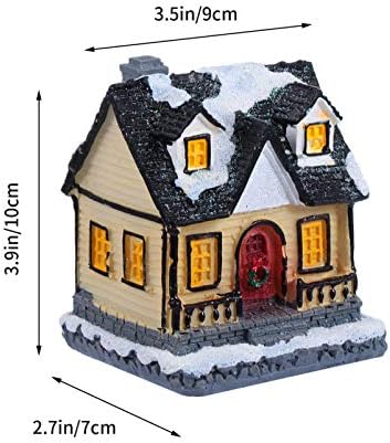 Kesyoo Decoration Gingerbread House liderou a luminosa casa de neve de argila luminosa casa de vila com luz de Natal leve